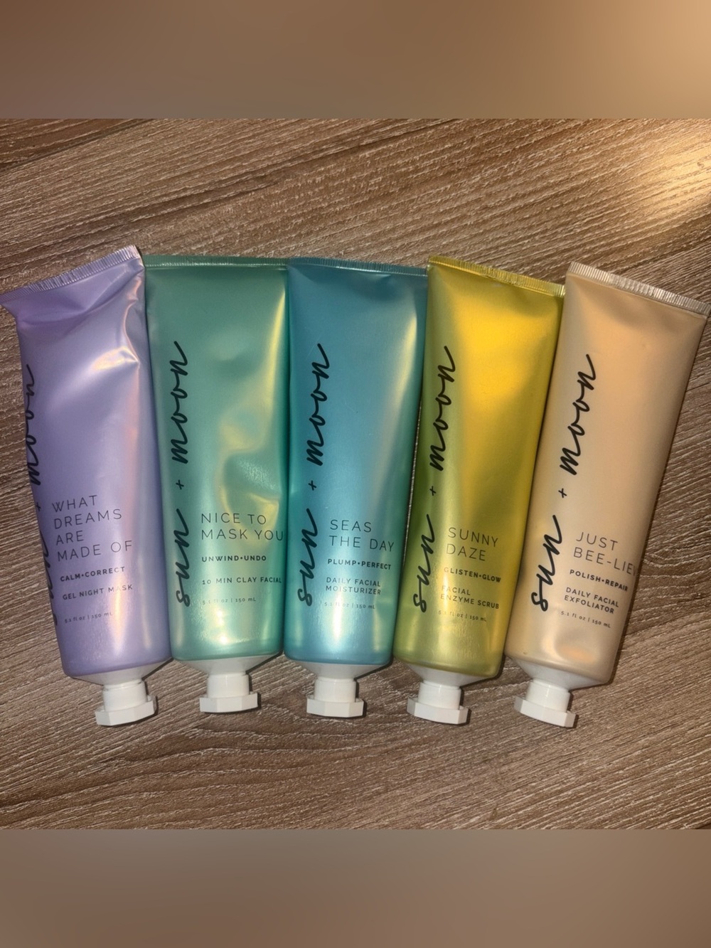 Sun + Moon Skincare Set 5 Skin Care Bundle- Each Is 5.1 Fl Oz- NWOB